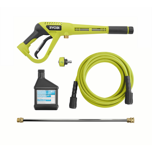 (1) 50 ft. Non-Marring High Pressure Hose (1) Extension Wand (1) 5-in-1 Quick-Connect Nozzle (1) Trigger Handle (1) Engine Lubricant