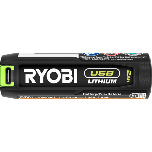 (1) FVB01 - USB LITHIUM 2AH LITHIUM RECHARGEABLE BATTERY