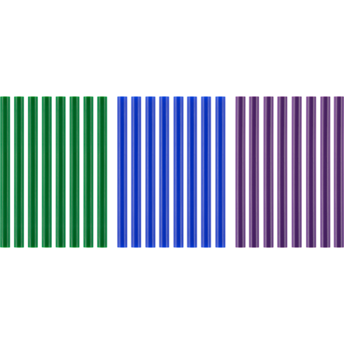 (1) A1932409 - 8 green, 8 blue, and 8 purple mini glue sticks 
