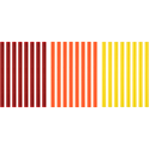 (1) A1932408 - 8 red, 8 orange, and 8 yellow mini glue sticks