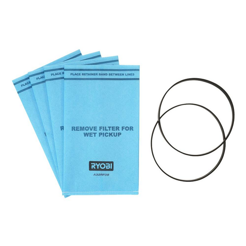 (4) Bucket Top Filter Bags and (2) Rubber Bands 
