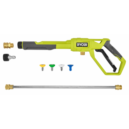 (1) Trigger Handle, (1) 21" Metal Wand, (4) 1/4" Quick Connect Nozzles (15°, 25°, 40° & Soap) & Quick-Connect Adapters