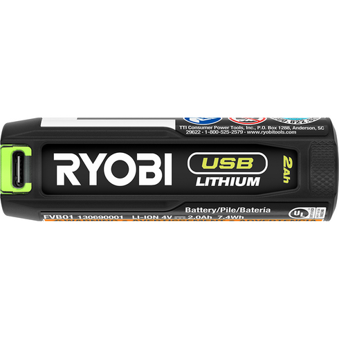 (1) FVB01 - USB LITHIUM 2AH LITHIUM RECHARGEABLE BATTERY