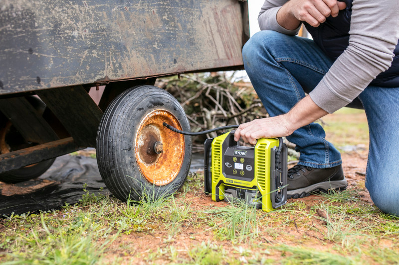 Ryobi battery best sale tire inflator