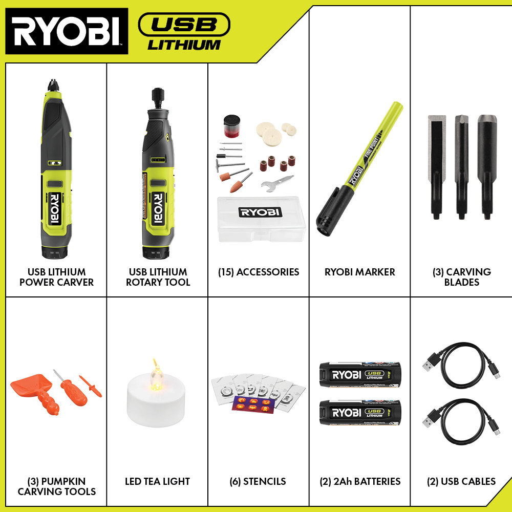 USB LITHIUM ROTARY TOOL KIT - RYOBI Tools