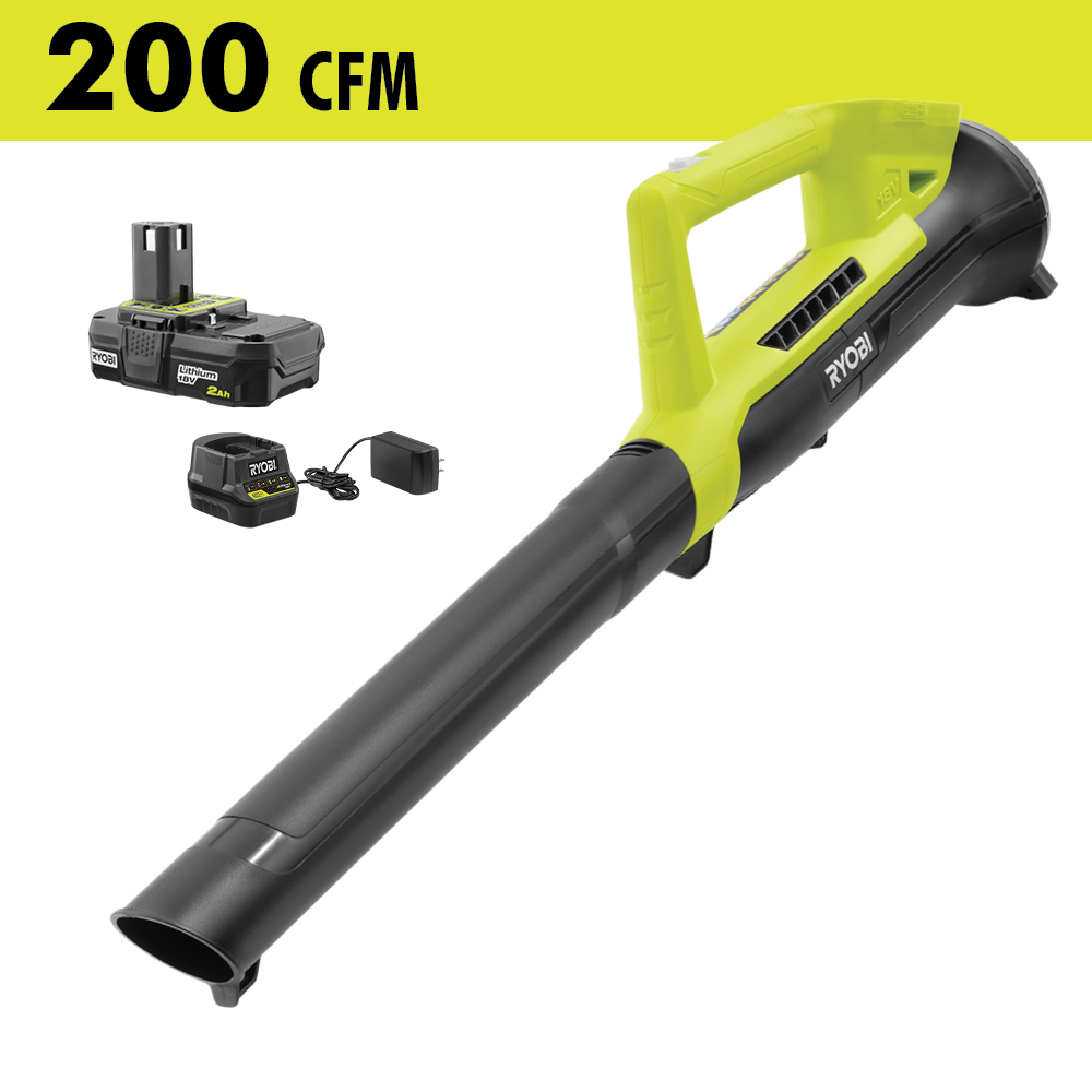 Ryobi One+ 18V Cordless Compact Workshop Blower with 2.0 Ah Battery and Charger