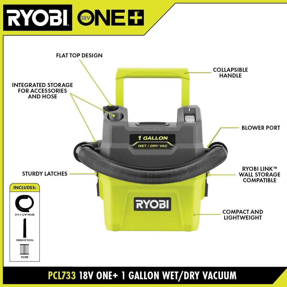 RYOBI 18V ONE+ 4 PC. Wet/Dry Vac Accessory Set