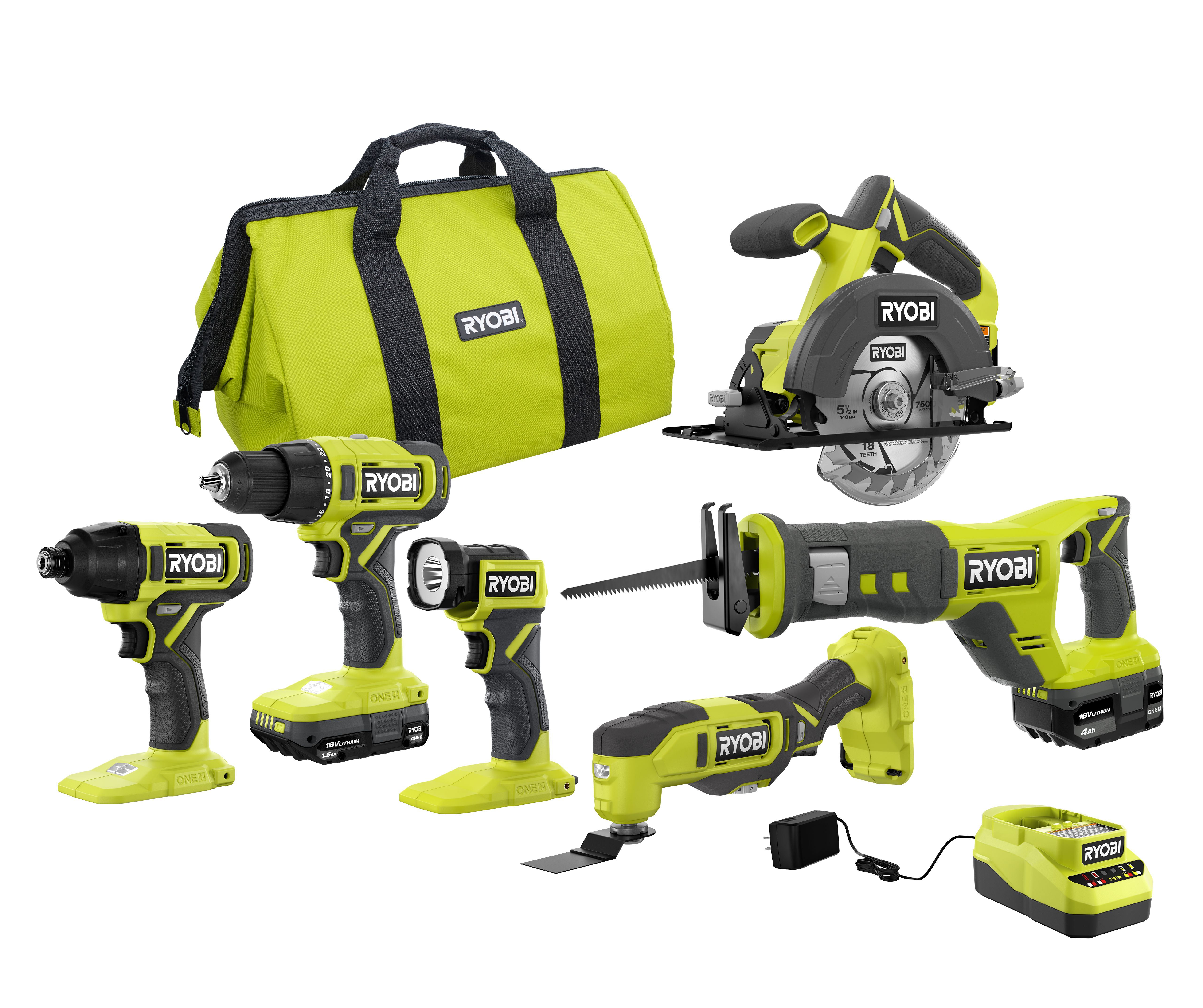 18V ONE+ 6-TOOL COMBO KIT - RYOBI Tools