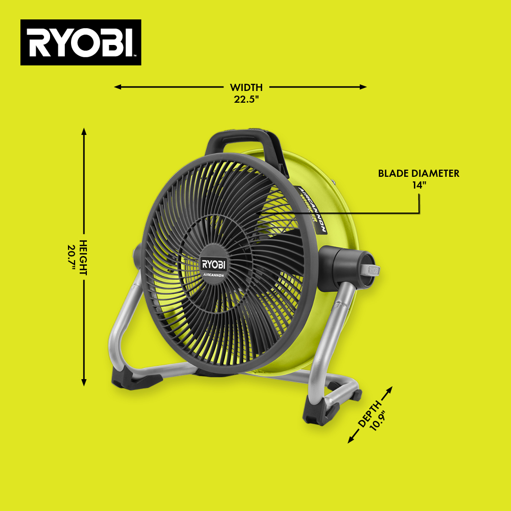 RYOBI Ventilateur à jet à vitesse variable 40V 120 MPH 450 CFM à batterie  sans fil (outil