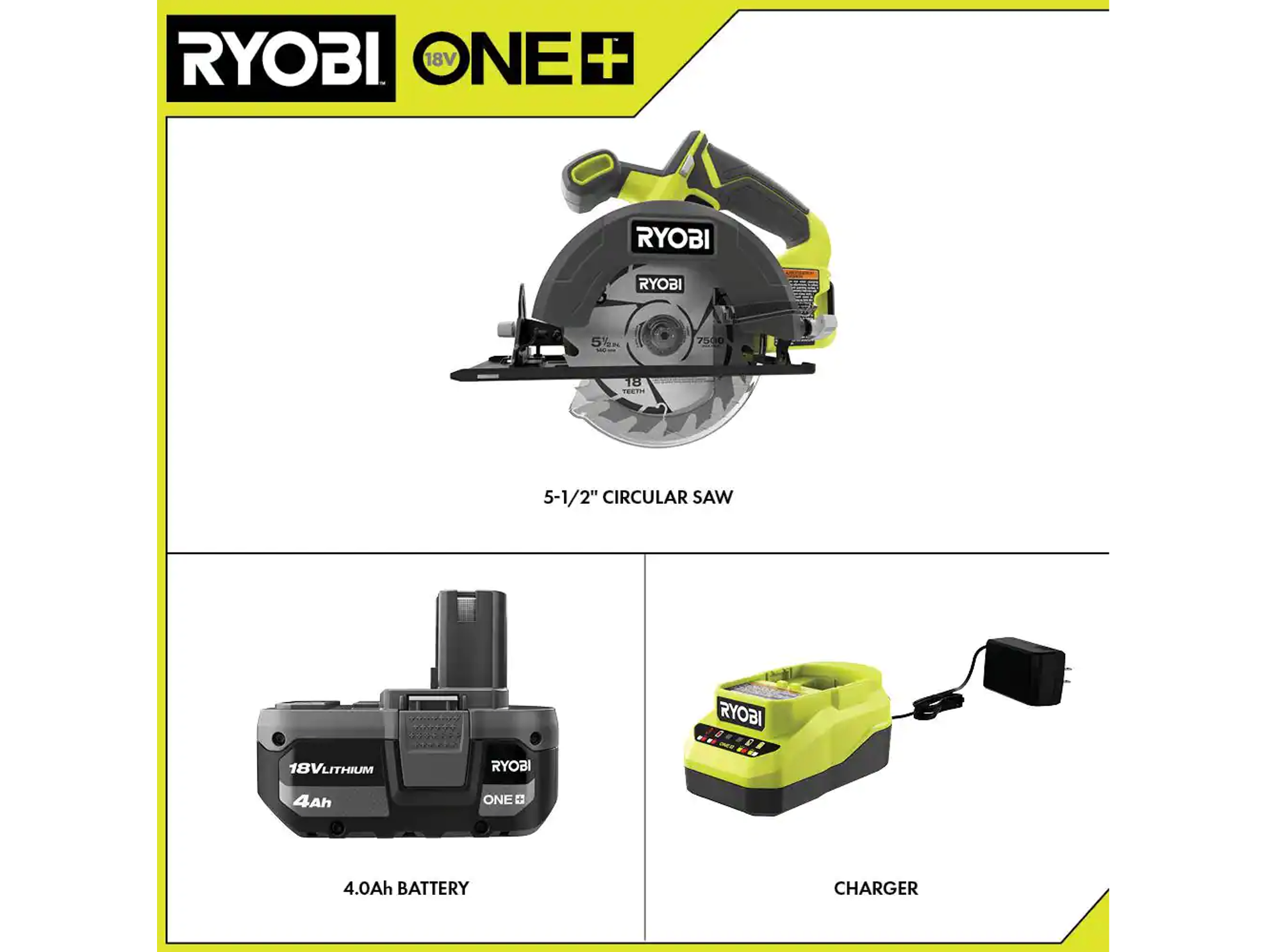 ONE+ 18V Cordless 5-1/2 in. Circular Saw Kit with - RYOBI Tools