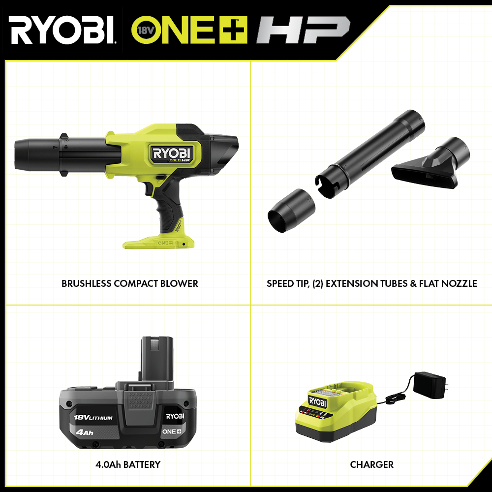 18V ONE+ HP COMPACT BRUSHLESS 220 CFM BLOWER KIT - RYOBI Tools