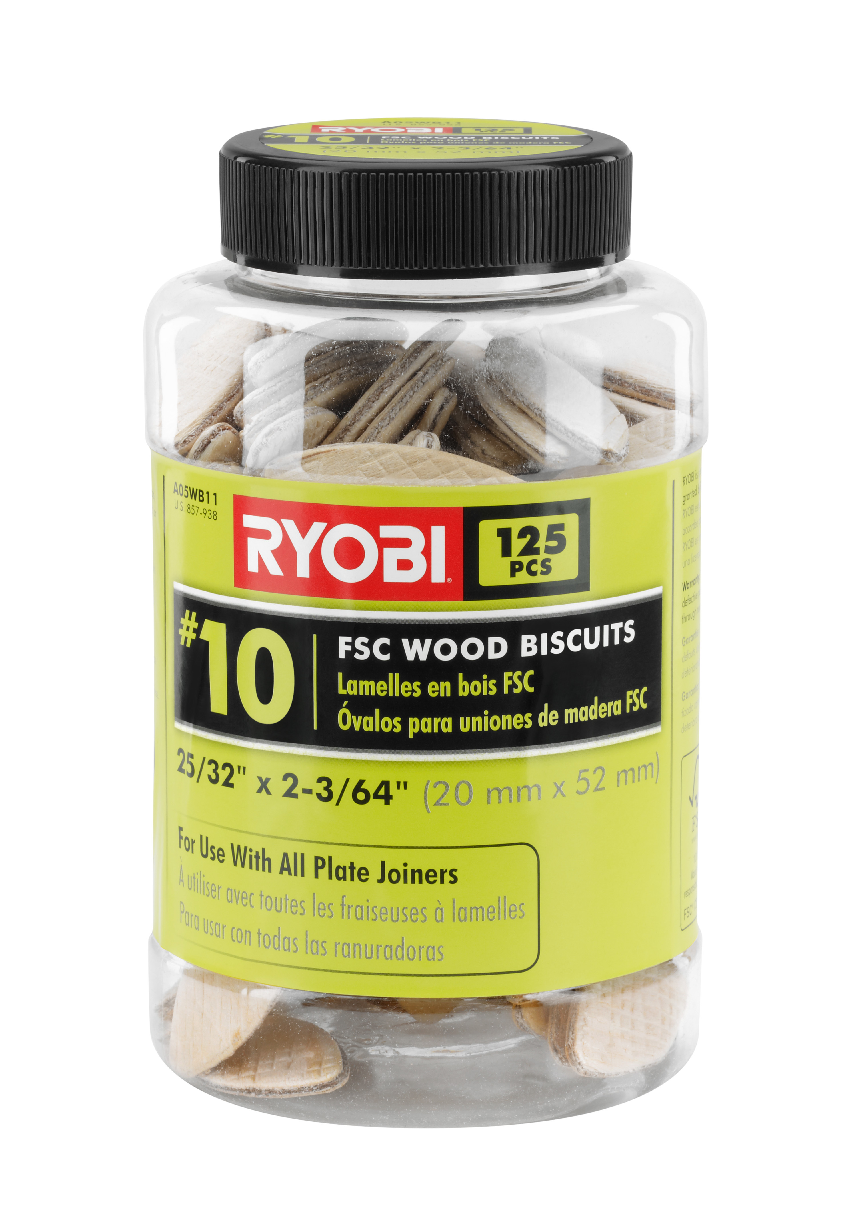 10 Wood Biscuits (125 PC.) - RYOBI Tools