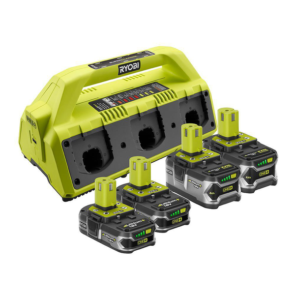 6-PORT SUPERCHARGER WITH 4 LITHIUM+ BATTERIES - RYOBI Tools