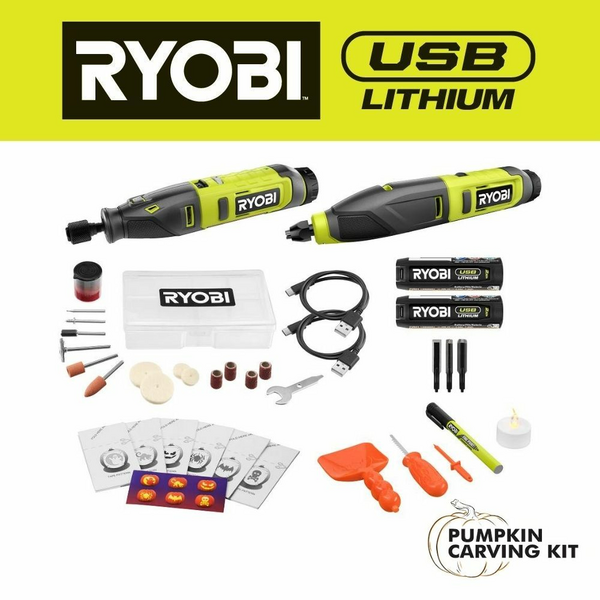 Product photo: USB LITHIUM 2-TOOL COMBO KIT WITH PUMPKIN CARVING TOOLS