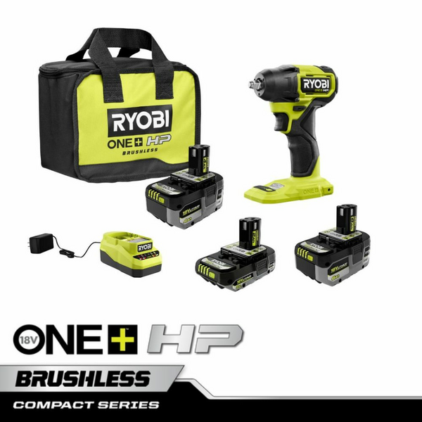 Product photo: 18V ONE+ LITHIUM HIGH PERFORMANCE STARTER KIT WITH FREE 18V ONE+ HP COMPACT BRUSHLESS 4-MODE 3/8" IMPACT WRENCH