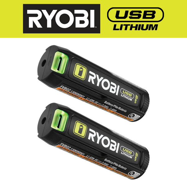 Product photo: USB LITHIUM 2AH LITHIUM RECHARGEABLE BATTERY (2-PACK)