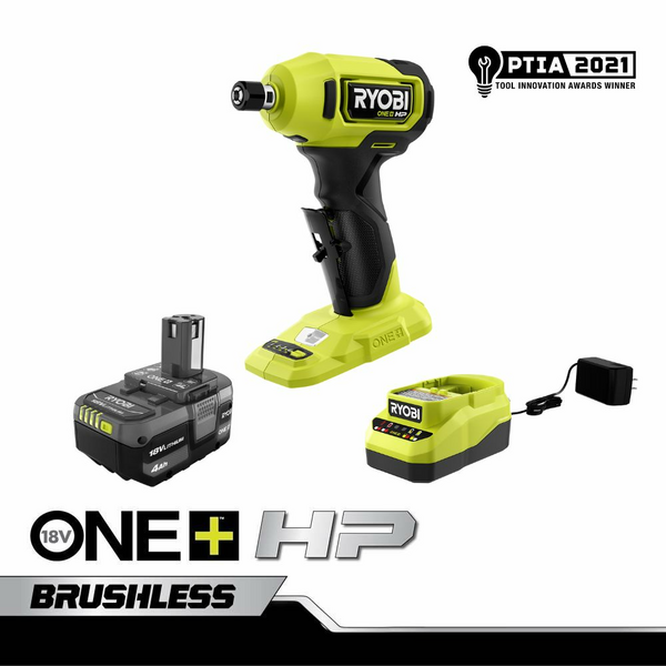 Product photo: 18V ONE+ HP COMPACT BRUSHLESS 1/4" RIGHT ANGLE DIE GRINDER KIT
