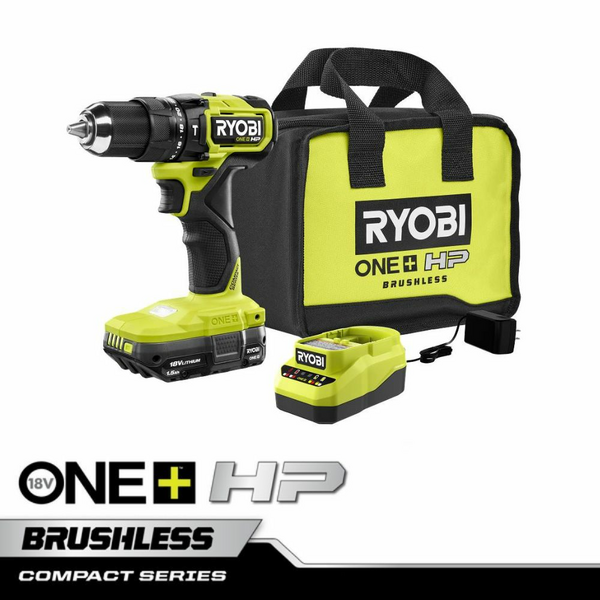 Product photo: 18V ONE+ HP COMPACT BRUSHLESS 1/2" HAMMER DRILL KIT