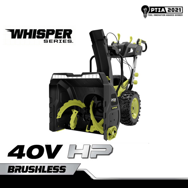 40V HP Brushless Whisper Series 24” Two-Stage... - RYOBI Tools