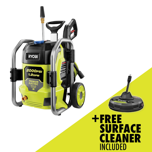Product photo: 2000 PSI ELECTRIC PRESSURE WASHER WITH FREE 12" ELECTRIC PRESSURE WASHER SURFACE CLEANER