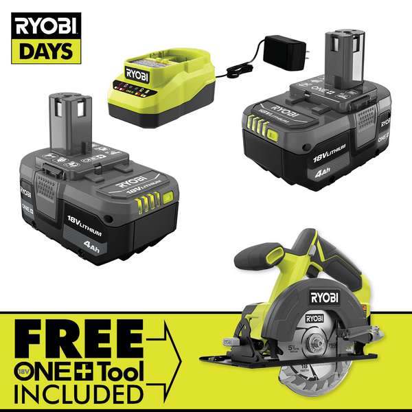 Product photo: 18V ONE+ 4Ah LITHIUM-ION STARTER KIT WITH FREE 18V ONE+ 5-1/2" CIRCULAR SAW