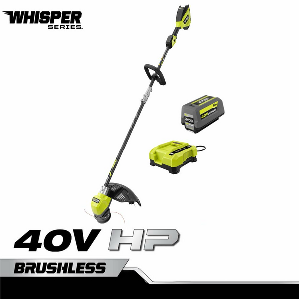 Product photo: 40V HP BRUSHLESS WHISPER SERIES 17" CARBON FIBER SHAFT STRING TRIMMER KIT