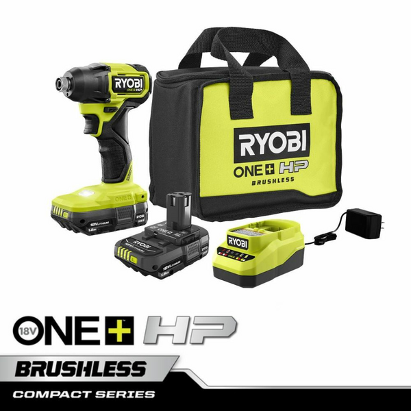 Product photo: 18V ONE+ HP COMPACT BRUSHLESS 1/4" HEX IMPACT DRIVER KIT