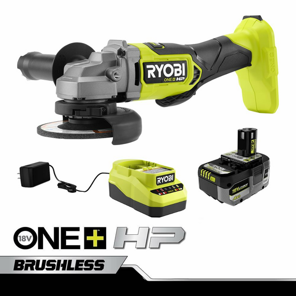 Product photo:  18V ONE+ HP BRUSHLESS 4-1/2" ANGLE GRINDER/CUT-OFF TOOL KIT