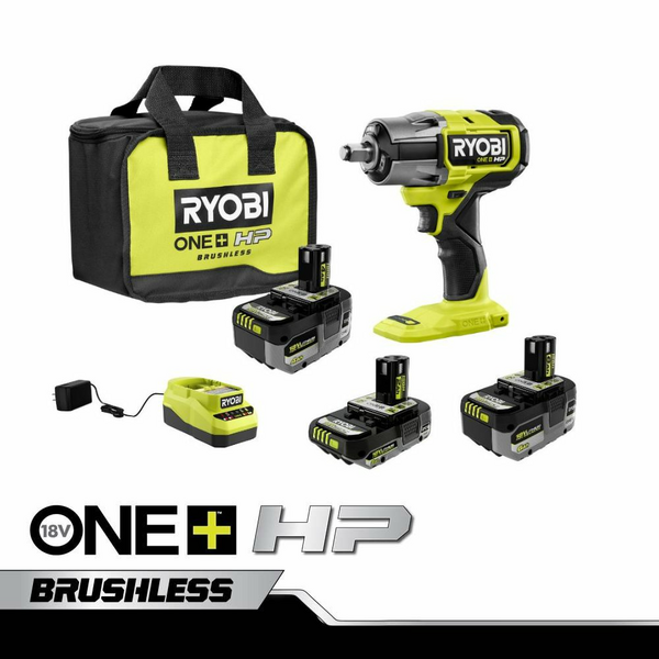 Product photo: 18V ONE+ LITHIUM HIGH PERFORMANCE STARTER KIT WITH FREE 18V ONE+ HP BRUSHLESS 4-MODE 1/2" IMPACT WRENCH