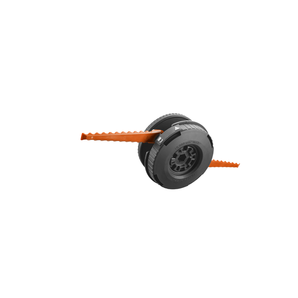 Product photo:  REEL EASY+ 2-in-1 Pivoting Fixed Line and Bladed Head