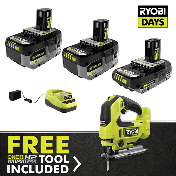 Product photo: 18V ONE+ LITHIUM HIGH PERFORMANCE STARTER KIT WITH FREE 18V ONE+ HP BRUSHLESS JIG SAW