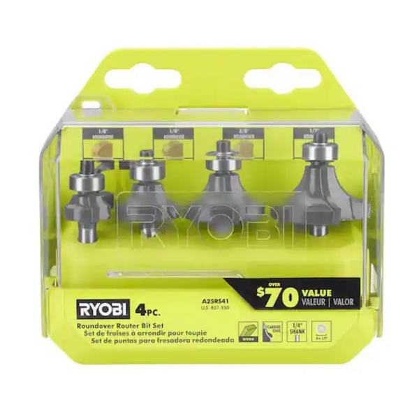 Product photo: 4PC ROUNDOVER ROUTER BIT SET