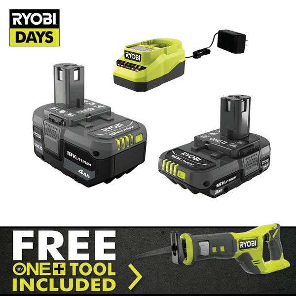 Product photo: 18V ONE+ LITHIUM STARTER KIT WITH FREE 18V ONE+ RECIPROCATING SAW