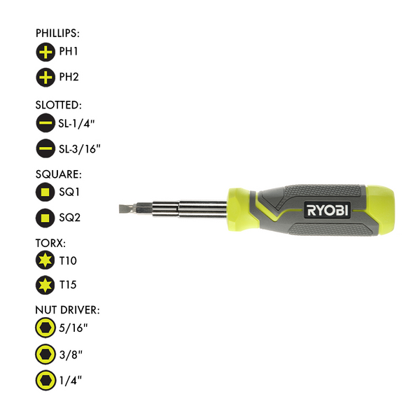 Product photo: 11-in-1 Multi-bit Screwdriver with Cushion Grip Handle