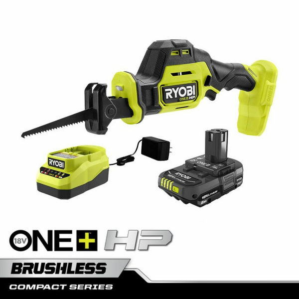 Product photo: 18V ONE+ HP COMPACT BRUSHLESS ONE-HANDED RECIPROCATING SAW KIT