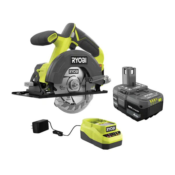 Product photo: ONE+ 18V Cordless 5-1/2 in. Circular Saw Kit with 4.0 Ah Battery and Charger