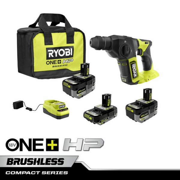 Product photo: 18V ONE+ LITHIUM HIGH PERFORMANCE STARTER KIT WITH FREE 18V ONE+ HP COMPACT BRUSHLESS 5/8" SDS-PLUS ROTARY HAMMER