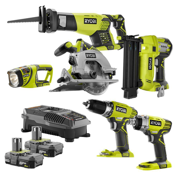 Product photo: 18V ONE+ 6-Tool Combo Kit with (2) 2.0 Ah Batteries and 18V Charger