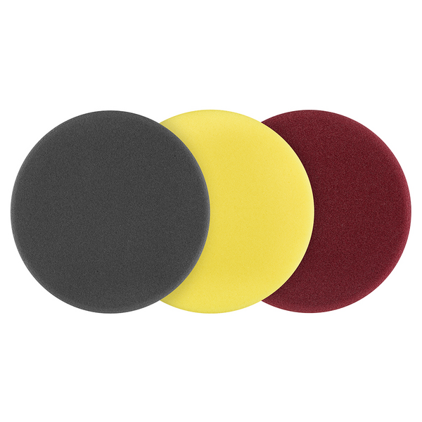 Product photo: 3 PC. 5" FOAM DUAL ACTION POLISHER VARIETY PAD SET