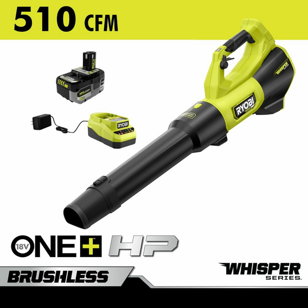 Product photo: 18V ONE+ HP BRUSHLESS WHISPER SERIES 510 CFM BLOWER KIT