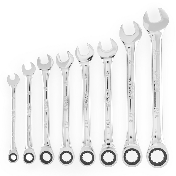 Product photo: 8 PC. Metric Ratcheting Combination Wrench Set 