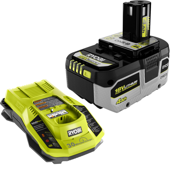Product photo: 18V ONE+ 4AH LITHIUM HIGH PERFORMANCE BATTERY AND CHARGER STARTER KIT