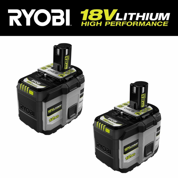 Product photo:  18V ONE+ 12Ah LITHIUM HIGH PERFORMANCE BATTERY (2-PACK)