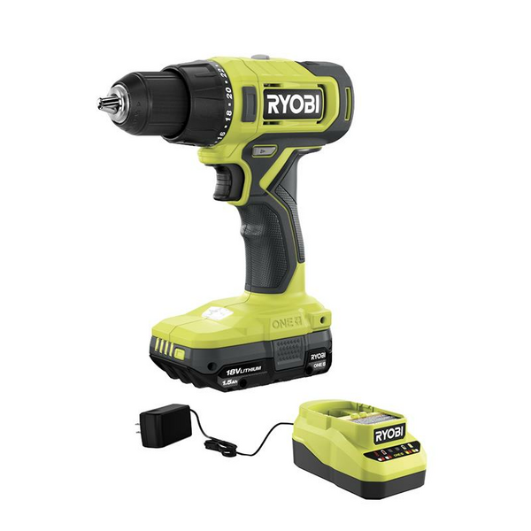 Product photo: ONE+ 18V Cordless 1/2 in. Hammer Drill Kit with 1.5 Ah Battery and Charger
