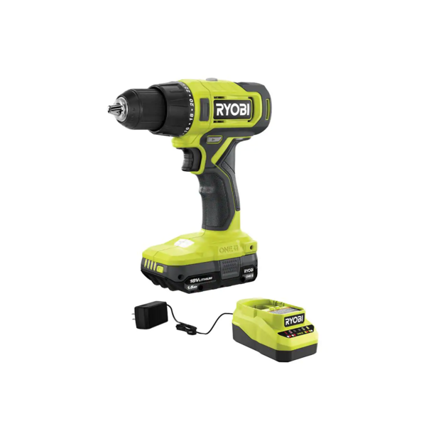 Product photo: ONE+ 18V Cordless 1/2 in. Hammer Drill Kit with 1.5 Ah Battery and Charger
