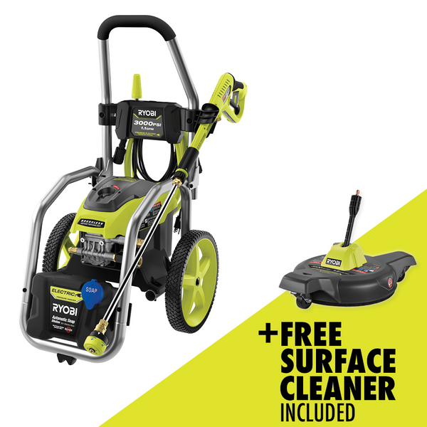 Product photo: 3000 PSI 1.1 GPM BRUSHLESS ELECTRIC PRESSURE WASHER WITH FREE 12" 2300 PSI SURFACE CLEANER