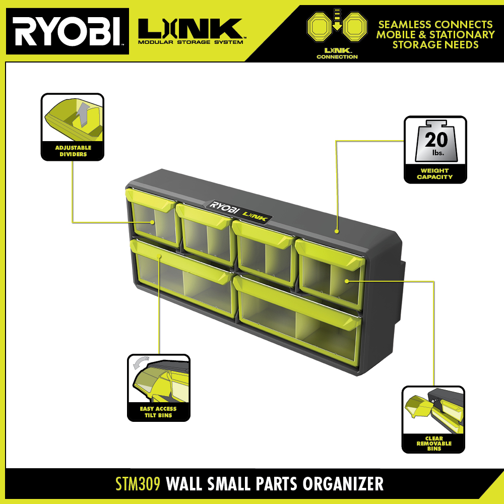 LINK WALL SMALL PARTS ORGANIZER - RYOBI Tools