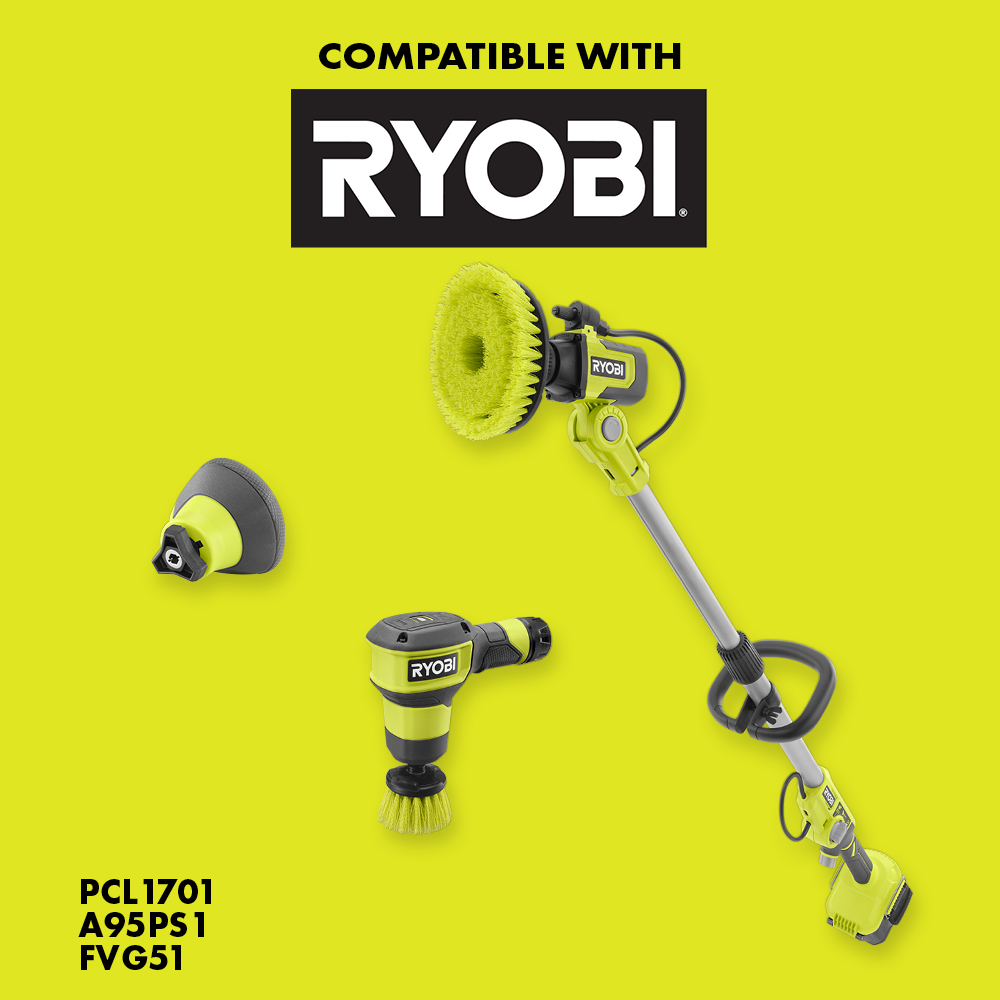 2 PC. MEDIUM BRISTLE BRUSH MULTI-PURPOSE CLEANING - RYOBI Tools