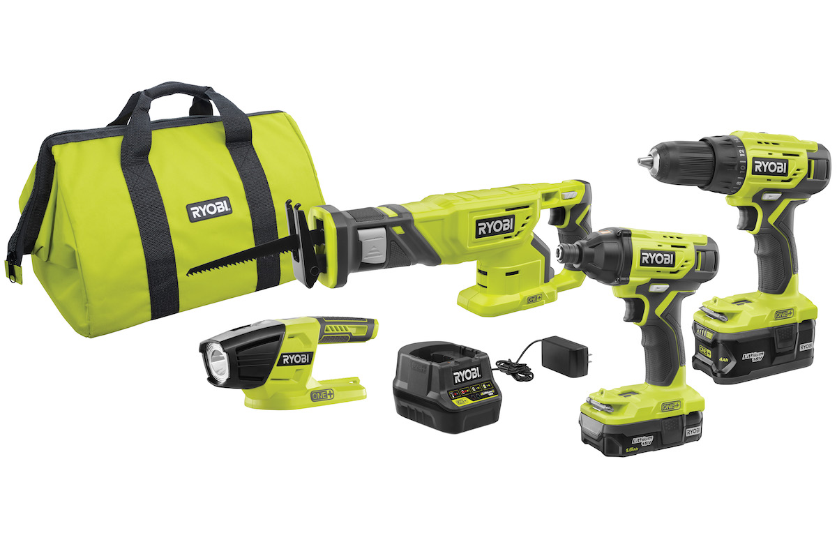 Ryobi 18-Volt ONE+ Cordless 5-Tool Combo Kit with (2) 1.5 Ah