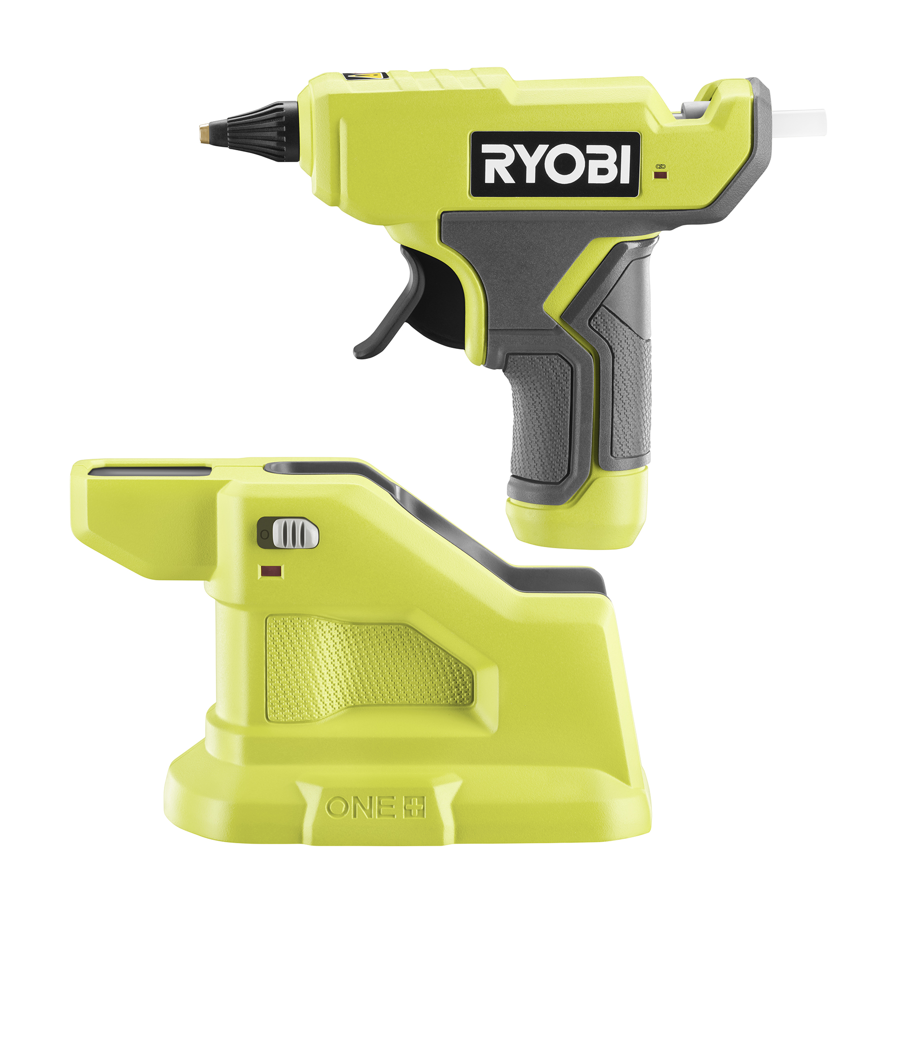 Ryobi One+ 18V Cordless Dual Temperature Glue Gun Kit w/ 2.0 Ah Battery, Charger & Full-Size Variety Color Glue Sticks (24Pck)